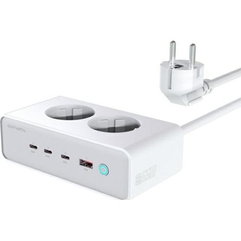 Rallonge électrique 4smarts GaN 6 en 1 blanche, 65 W (1/5)