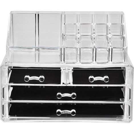 Organisateur De Cosmétiques De Maquillage Transparent, Boîte De Rangement De Bijoux, étui Multicouche avec Tiroirs (1/5)