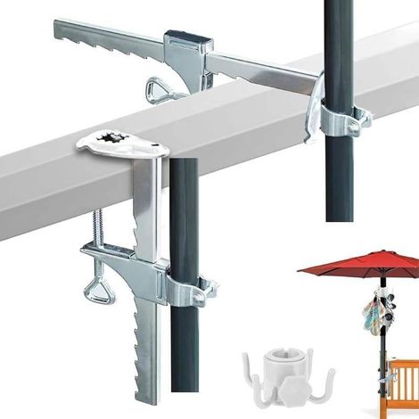 Pince à parapluie, support de parasol de balcon, clip de fixation de parasol de balcon, support de parasol extérieur, support de parasol de balcon, support de parasol de plage universel (1/5)