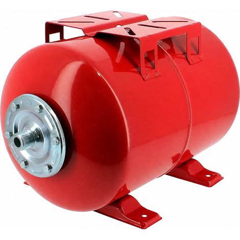 Gt Market – Réservoir à pression horizontal 50 litres – Vessie interchangeable butyle – Acier 1mm – Pression max 5.4 bars – Pour systèmes sanitaires