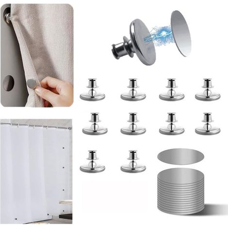 Clips de fixation magnétiques pour rideaux, lot de 10