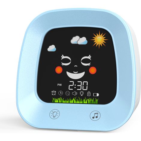 Kinderwecker, Schlaflernuhr mit Nachtlicht und Nickerchentimer, niedliche Digitaluhr für Kinder (Jungen und Mädchen).