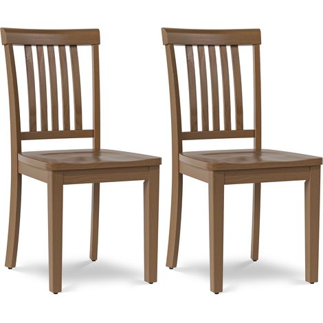 COLAMY Chaise - Lot de 2 chaises de salle à manger modernes – assise rembourrée, pieds en bois - Marron (1/5)