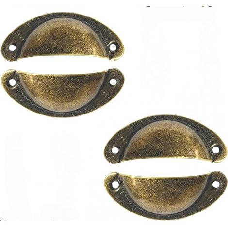 Lntyq Muschelgriff, 4 Stück Retro Muschelgriff Schubladengriff Möbelgriff für Kleiderschrank Kleiderschrank Schubladen (1/5)