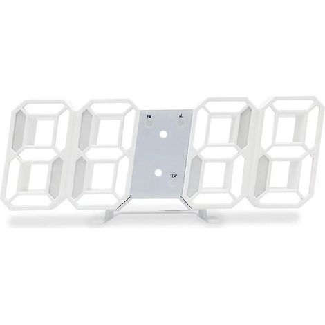 horloge Murale Numrique Led 3d - Intensit Variable - Veilleuse - Avec Usb Rechargeable - Affichage De La Date Et De La Temprature - Idal Pour La (1/5)