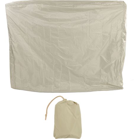 Housse de Protection Imperméable pour Table de Ping-Pong 155x75x144cm, Style à Cordon, Revêtement Argenté pour Extérieur/Jardin, Couleur Beige (1/5)