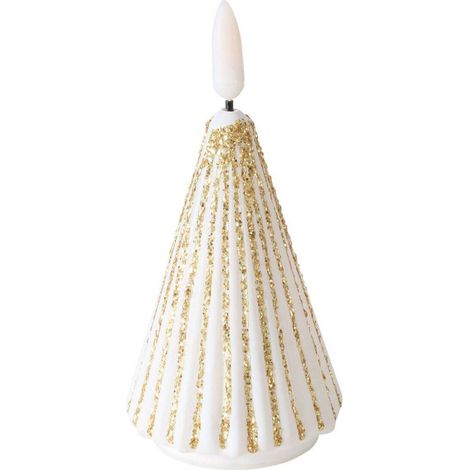 Weihnachtsbaumförmige Kerze mit künstlicher Flamme TORIS, 12 cm