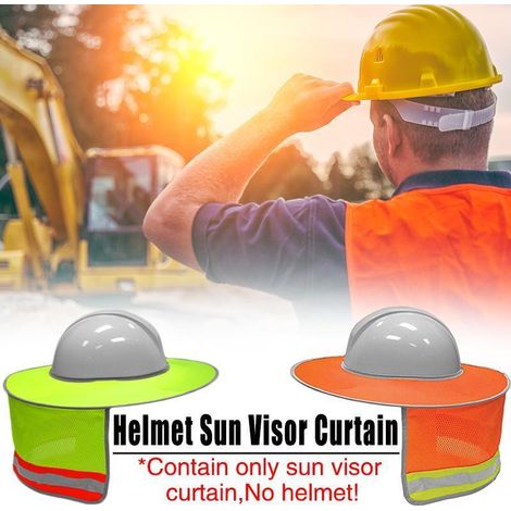 Visière Anti-Soleil à Bords Larges pour Casque de Sécurité avec Protection Nuque en Filet et Haute Visibilité Réfléchissante (1/5)