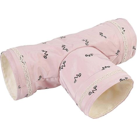 Tunnel de jeu pliable pour petits animaux (hamster, cochon d'Inde, souris, rats)-Pink 29x10x10CM