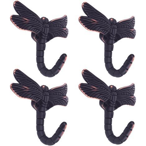 Lcyolada Set de 4 crochets libellule pour manteau serviette sac robes huile brossé bronze (1/5)