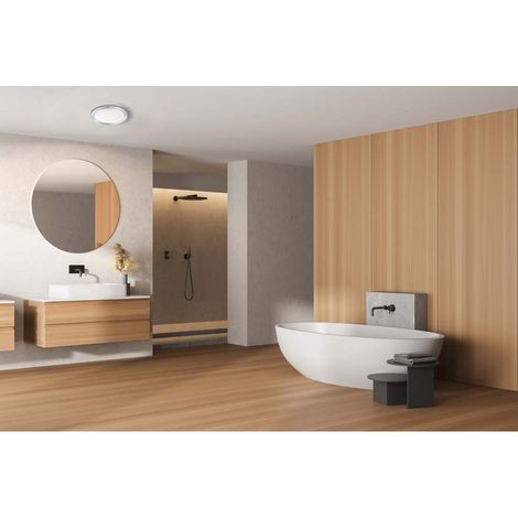 Plafonnier salle de bain lumière dimmable 3 niveaux LED spot chrome lampe de salle de bain IP44