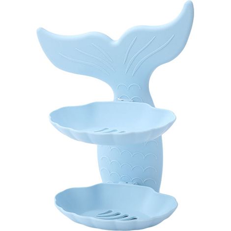 Porte-savon double couche pour douche, porte-savon à ventouse pour salle de bain, porte-savon avec évacuation, étagère murale (1/5)