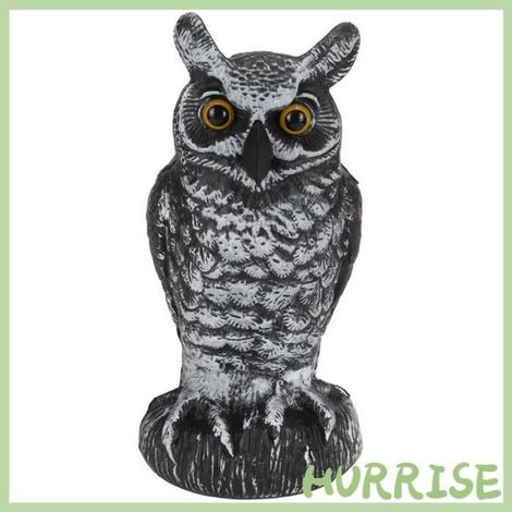 Garosa Statue de hibou Statue de Faux Hibou de Simulation Décor Répulsif en Plastique de Jardin Extérieur Leurre de jardin gazon (1/4)