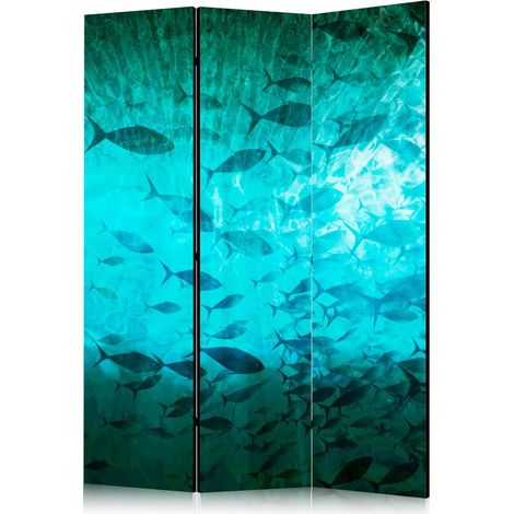 Paravent décoratif artgeist flizelin turquoise 135x172 cm