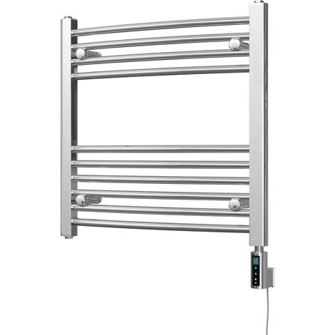Zennor - Chrome Electric Towel Rail H600mm x W600mm Curved 200w Thermostatic WIFI (1/3)