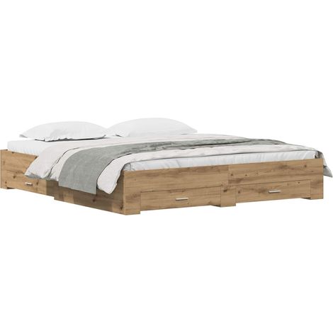Maison Exclusive - Bettrahmen Artisan-Eiche 180 x 200 cm Holzwerk