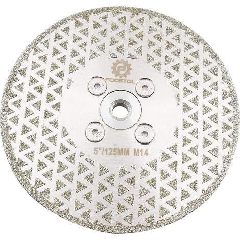 Diamond Disc 125 mm – Galvanized Double Sided Cutting Grinding Blade Diamond Saw for Granite Marble Porcelain Tile Ceramic Quartz M14 Thread (1/5)