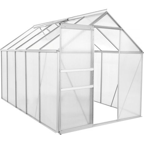 Gartengewächshaus aus Polycarbonat 310 x 190 x 195 cm "Basilikum" - 5,89 m² - Grau
