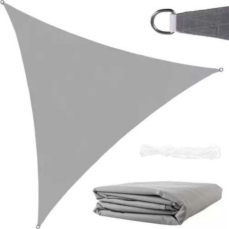 Voile d'ombrage 4x4x4m - gris (1/5)