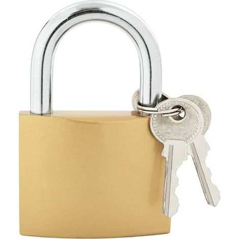 Cadenas en forme de U avec 12 clés, en laiton et en fer.