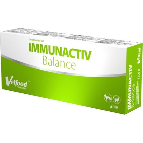 Vetfood Immunactiv Balance Nahrungsergänzungsmittel für Hunde und Katzen zur Stärkung des Immunsystems, 60 Kapseln.