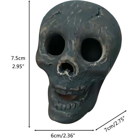 Bûche squelette en céramique ignifugée, représentant une tête humaine, idéale pour un feu de camp ou une cheminée, pour Halloween. Décoration de cheminée ou de feu de camp. (1/5)