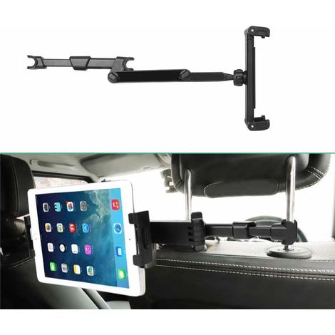 Support Tablette Voiture Appui-Tête - Rotation 360° - Bras Extensible Jusqu’à 27 cm - Compatible 4,7 à 12,9 Pouces - Pour Siège Auto (1/5)