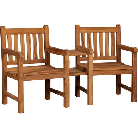deVries ""WOODIE"" Gartenbank Flexi-Sitz aus Teakholz Holzbank Natur 160x57x94 cm