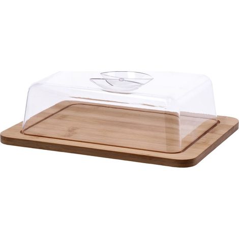 Ad Trend Vassoio Bamboo con Campana 26 x 20 Cm H 7,5 Cm
