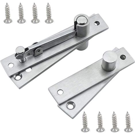 Cerniera girevole, cerniera girevole per porta, cerniera girevole a scomparsa per porta, cerniera per porta con apertura verso l'alto e verso il basso, acciaio inox per armadi e guardaroba (argento) -