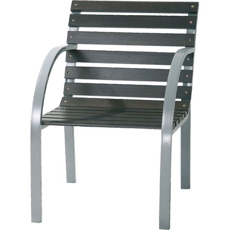 POLTRONA SEDIA VIVA IN ACCIAIO CON DOGHE IN LEGNO L55xP62xH81 cm (1/2)