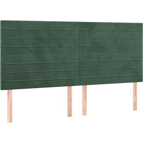 Tête de lit Vert foncé 200x5x118/128 cm Velours vidaXL (1/5)
