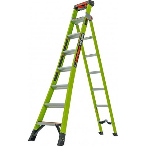 Little Giant – Escabeau fibre de verre 7 marches avec WallPad – Echelle 3 en 1 pour professionnels – Non conducteur – LIG13814 (1/5)