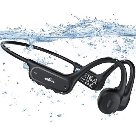 Cuffie a conduzione ossea, auricolari wireless Bluetooth 6.1 per il nuoto, lettore MP3 con memoria integrata da 32 GB, auricolari impermeabili per il nuoto, cuffie da piscina per sport, ciclismo e fit (1/5)
