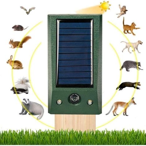 Repellente per animali ad ultrasuoni, repellente solare per conigli e repellente solare per animali possono tenere lontani cervi, uccelli e conigli dal vostro giardino. (1/4)