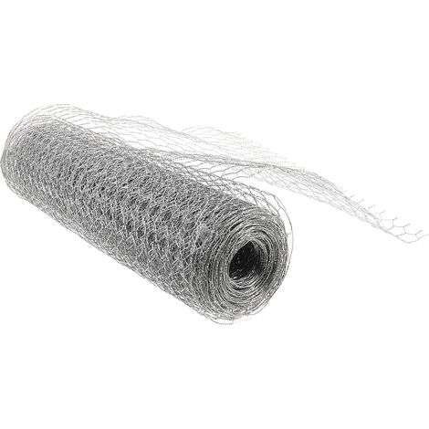 Grillage Galvanisé Hexagonal Maille de 0,6 Pouce Argenté , Barrière Multifonctionnelle Facile à Modeler Résistante et Solide pour Poulaillers et Jardins (1/5)