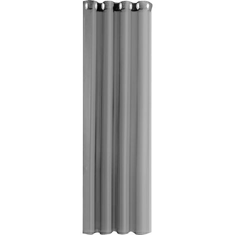 Stück Vorhang, modern, schlicht, wasserdicht, einfarbig, transparent, perforiert, Sonnenschutz, UV-beständig, 132 cm x 213 cm, Grau