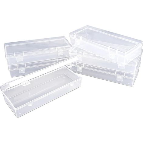 Rectangular Plastic Bead Boxes, 15.5 x 6.5 cm (1/5)