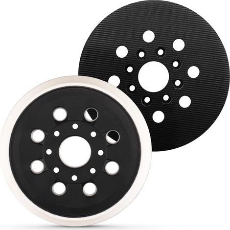 Plateau de ponçage - Lot de 2 - Plastique et caoutchouc - 8 trous - Pour ponceuse excentrique Bosch - 125 mm (1/5)