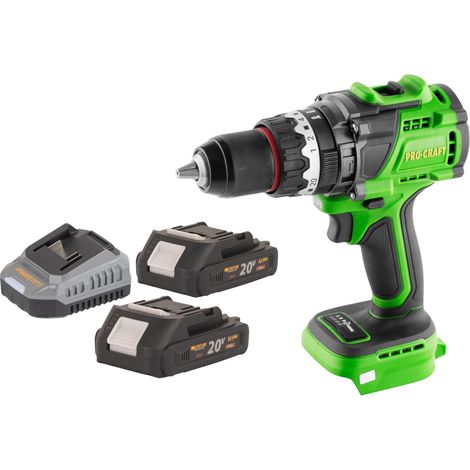 Taladro atornillador de impacto sin escobillas Procraft PA18ProBL-BB 20 V 180 Nm + 2 baterías de 2,0 Ah + cargador