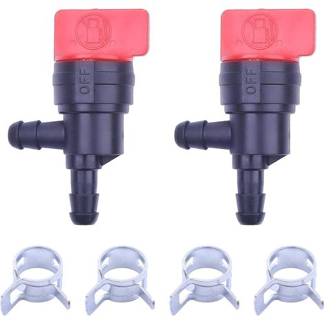 2 Pièces 1/4" Valve d'arrêt de carburant à 90 degrés pour 698181 494539 697944 Tecumseh 35857, FIX21146150 (1/5)