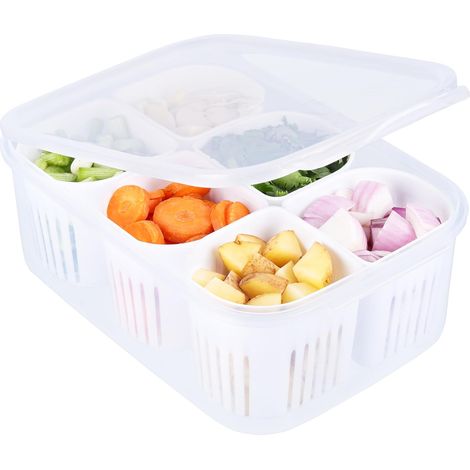 Juego de 7 recipientes (6 pequeños + 1 grande), de plástico sin BPA, con tapas herméticas, para aperitivos/alimentos secos.