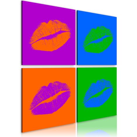 Tableau Imprimé "Baisers : Pop Art" 40 x 40 cm (1/2)
