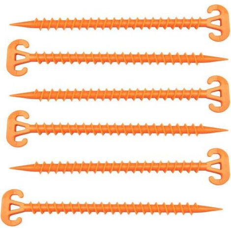 Piquet de sable pour plage, ancrage au sol, 28 cm, utilisé sur les plages et les pelouses pour sécuriser les animaux, les tentes, les auvents, les couvertures de plage, etc., 10 pièces (1/5)