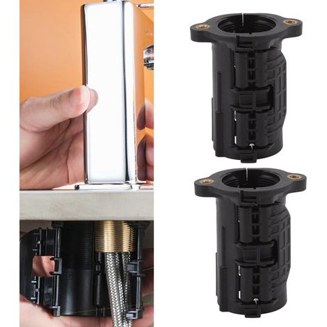 Lot de 2 écrous anti-desserrage pour robinets d'eau chaude et froide, installation et démontage rapides, sans démontage de la tuyauterie, pour robinets de cuisine. (1/5)