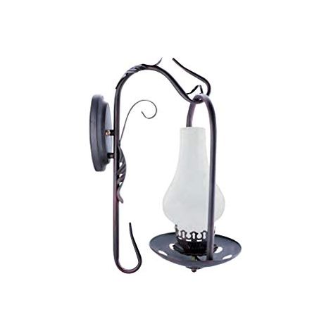 Applique a lanterna LED da 5 W 1300 K in oro antico con lampadina effetto fiamma