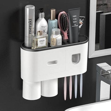 1 Pice Noir Plateau En Bambou Tablette De Rangement De Salle De Bain Capacit: Bambou, 20.3 X 13.2 X 10 Cm (1/5)