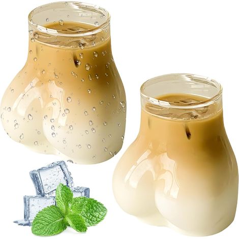 2 Pièces Gobelets En Verre En Forme De Corps, 450 Ml Tasse À Café Amusante, Tasse À Amusante En Forme, Verres À Boire Butt Pour Maison, Restaurant, Épais, Cadeau De Fête Hilarant (1/5)