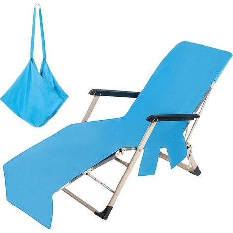 Serviette de Chaise de Plage Salon - Couvercle de Piscine en Microfibre, Serviette Sun Lounger, Protecteur de Chaise extérieure à séchage Rapide avec Ajustement sécurisé, Serviette absorbante (1/5)