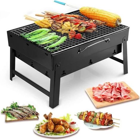 Barbecue - ZGEER - ZGEER - Portable pliable - Acier inoxydable - Charbon (1/4)